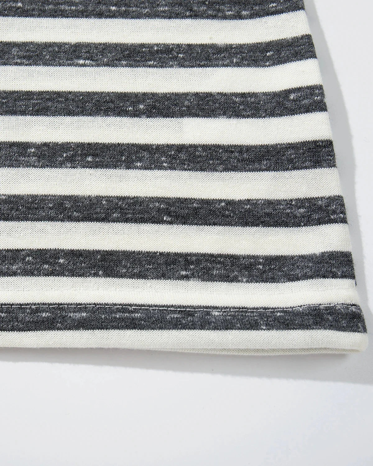 Omygoods Striped Henley Relaxed T-Shirt