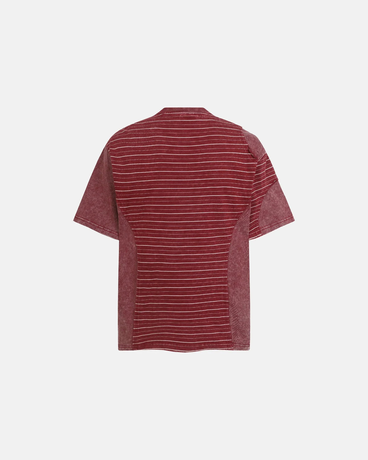 Omygoods Striped Patchwork Washed T-Shirt