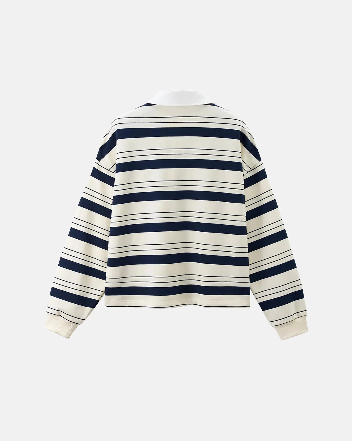 Omygoods Striped Rugby Polo Shirt