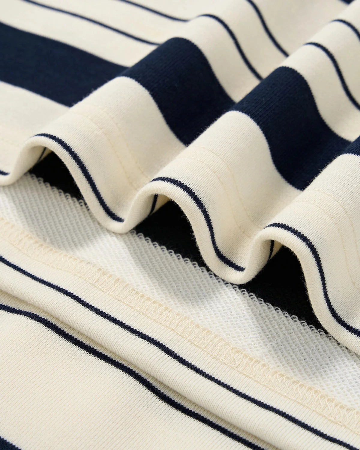 Omygoods Striped Rugby Polo Shirt