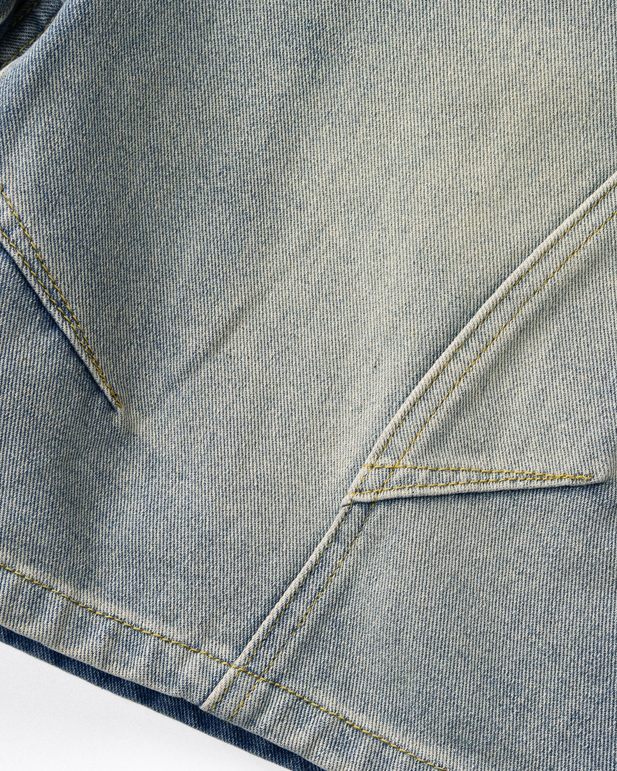 Omygoods Structured Washed Denim Shorts