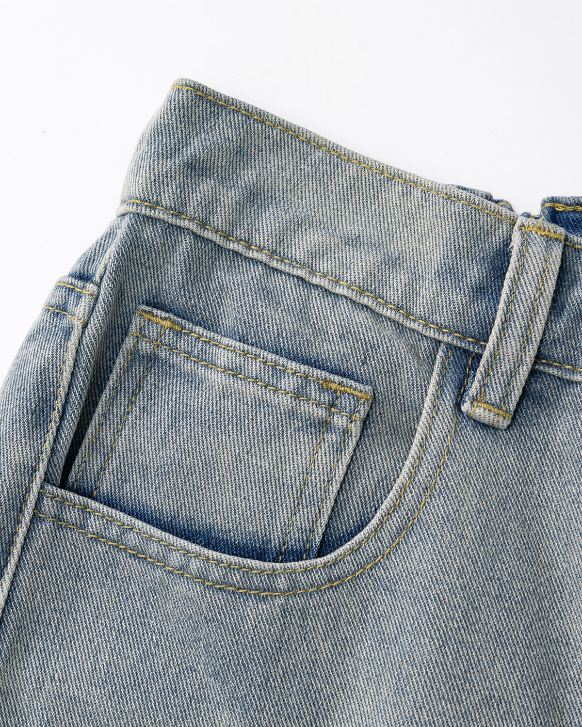 Omygoods Structured Washed Denim Shorts