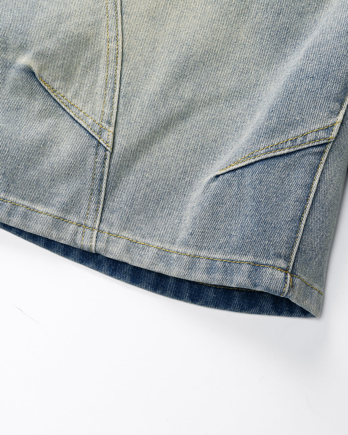 Omygoods Structured Washed Denim Shorts