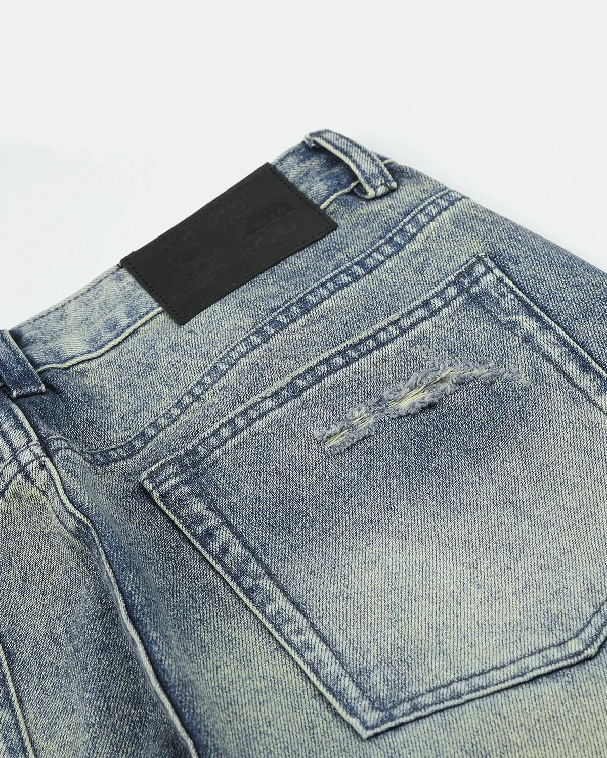Omygoods Stud Distressed Bootcut Jeans