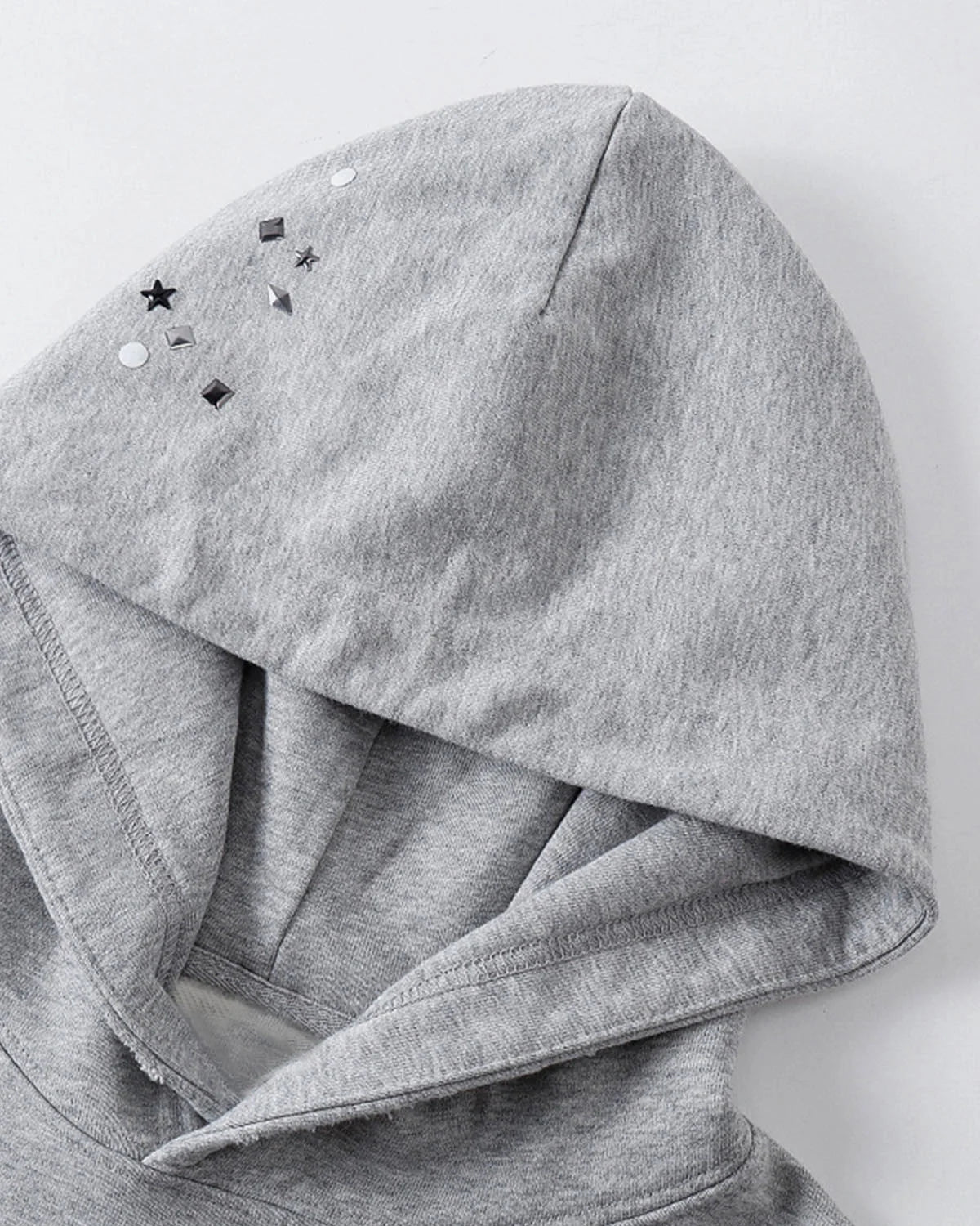 Omygoods Studded Boxy Pullover Hoodie