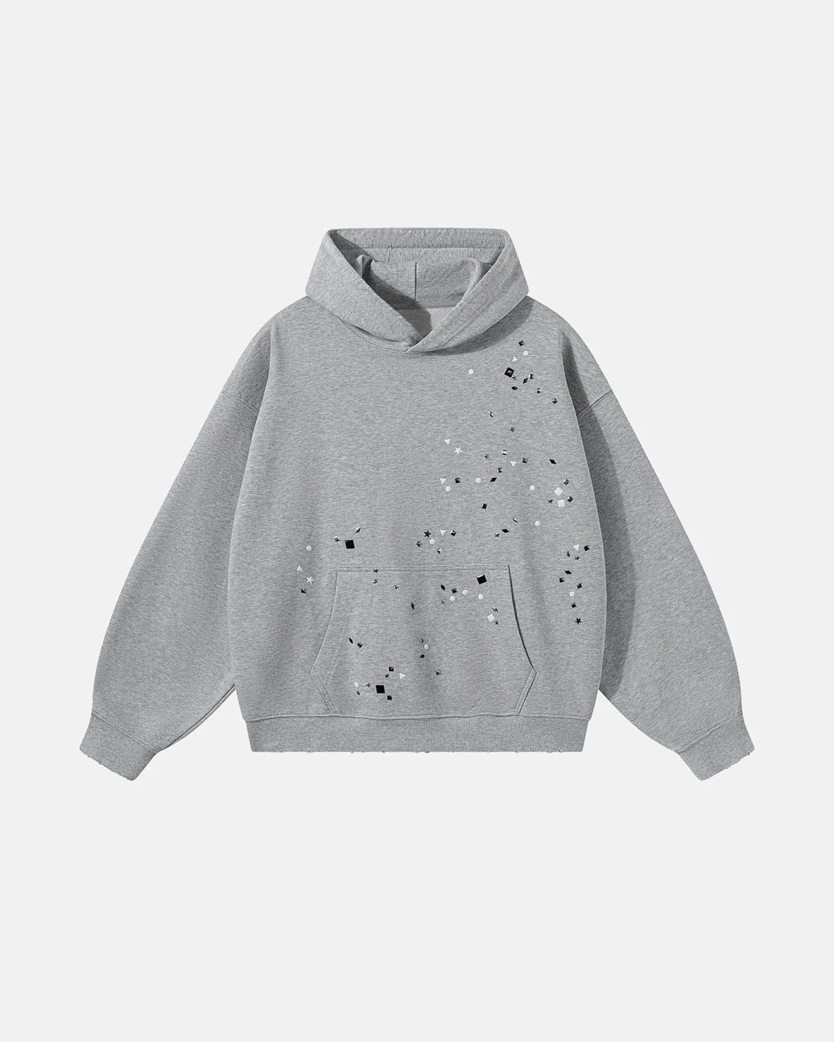 Omygoods Studded Boxy Pullover Hoodie