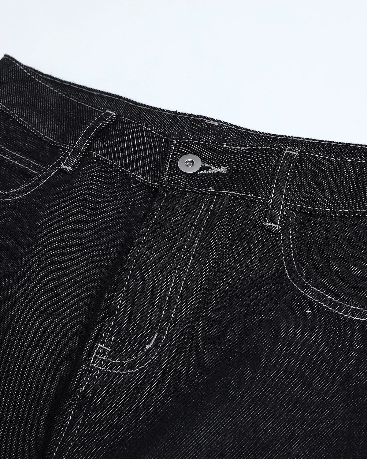 Omygoods Studded Rhinestone Baggy Denim Jeans