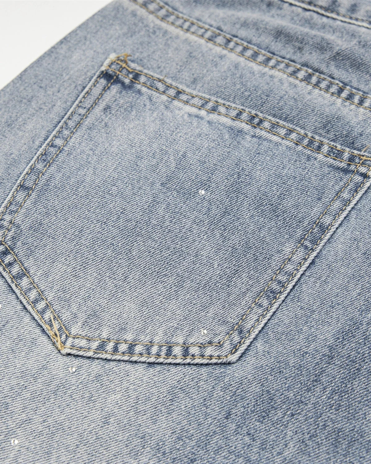 Omygoods Studded Rhinestone Baggy Jeans