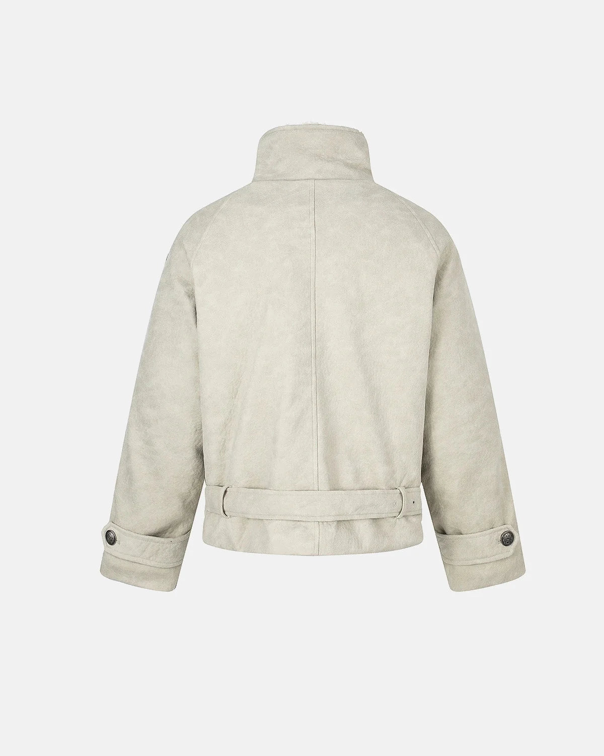 Omygoods Suede Faux Fur Padded Jacket