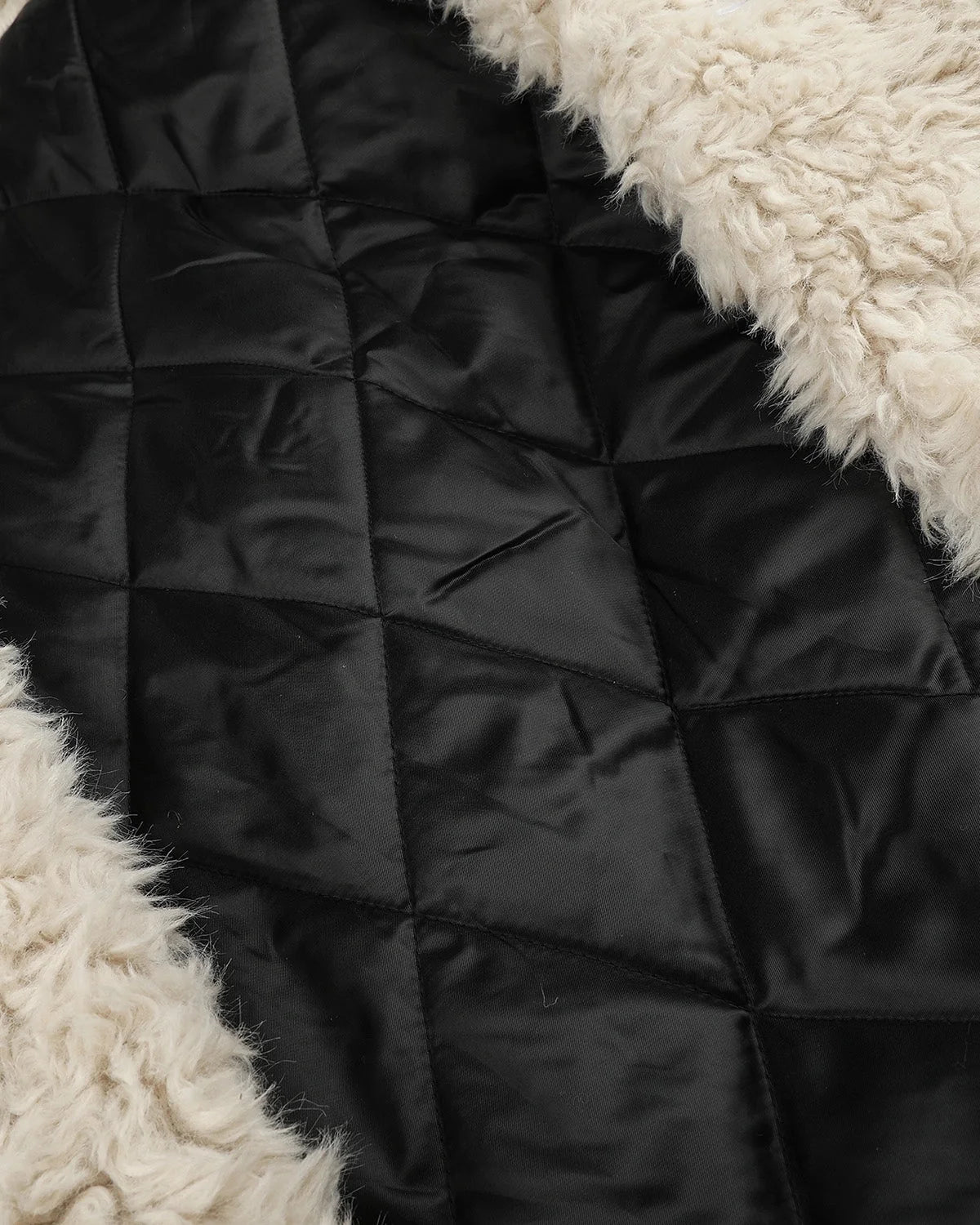 Omygoods Suede Faux Fur Padded Jacket