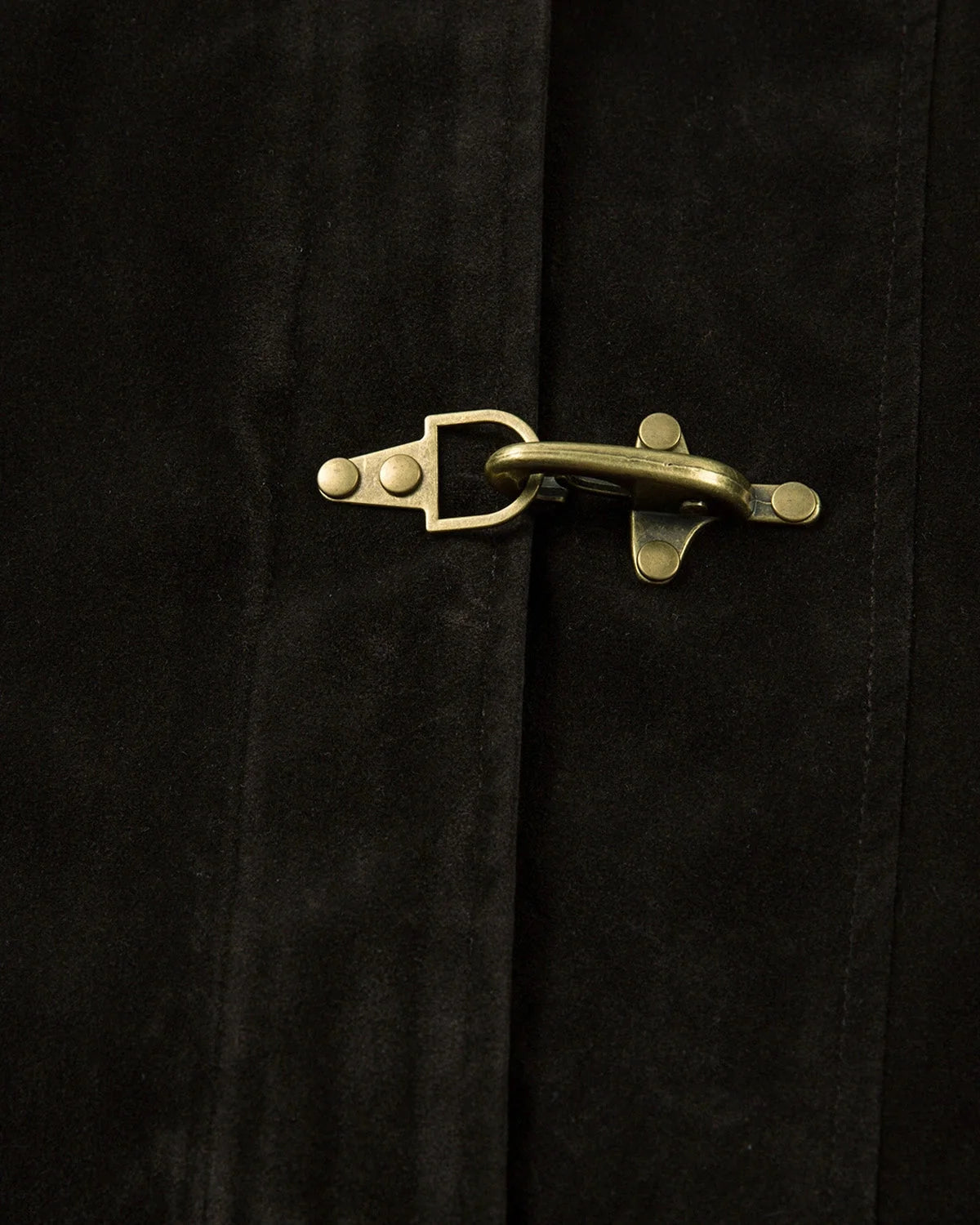 Omygoods Suede Metal Clasp Boxy Jacket