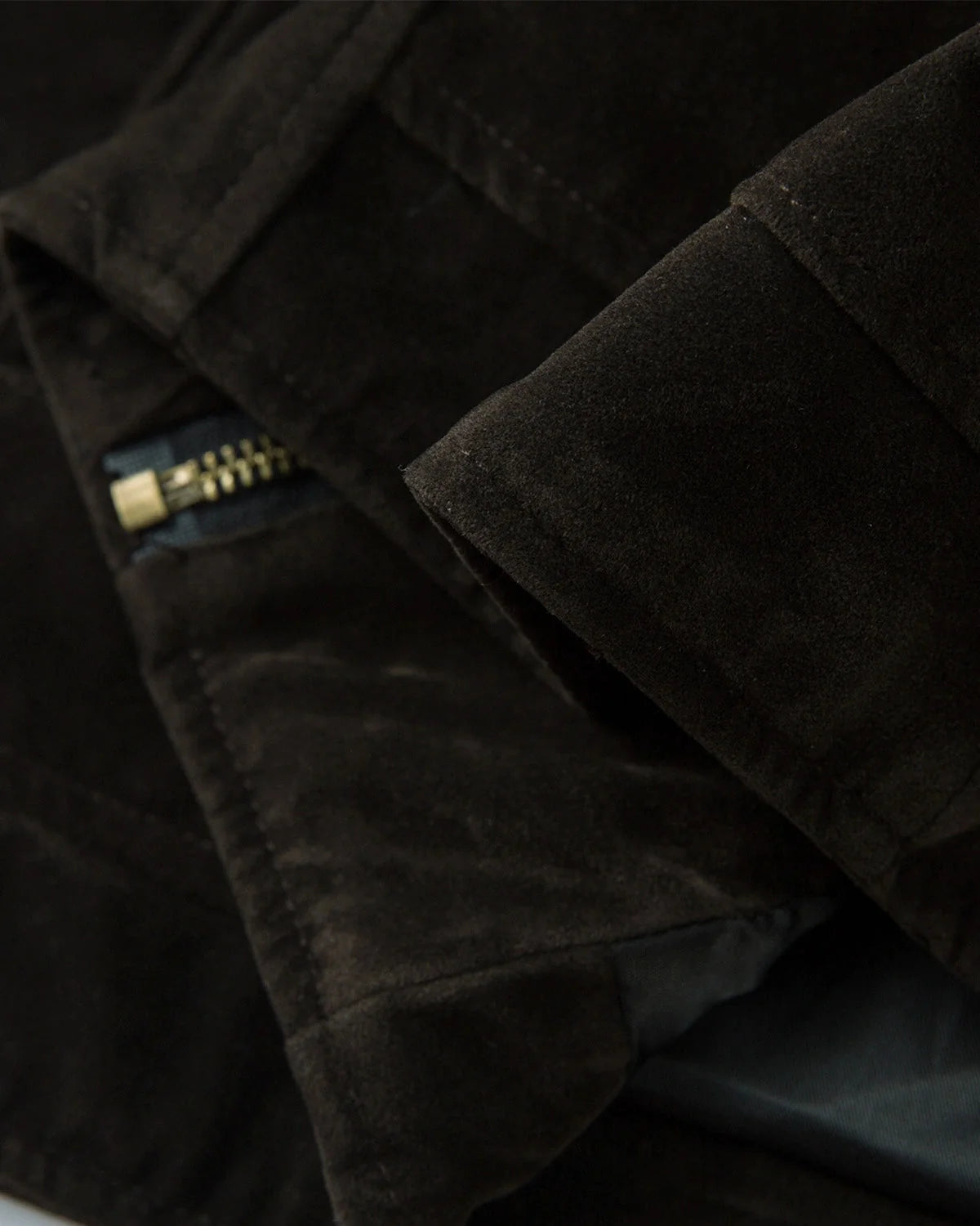 Omygoods Suede Metal Clasp Boxy Jacket