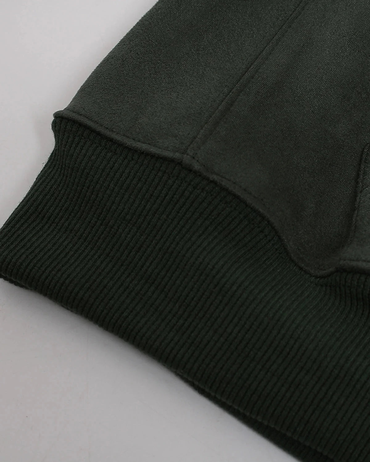 Omygoods Suede Patch Embroidery Zip Hoodie