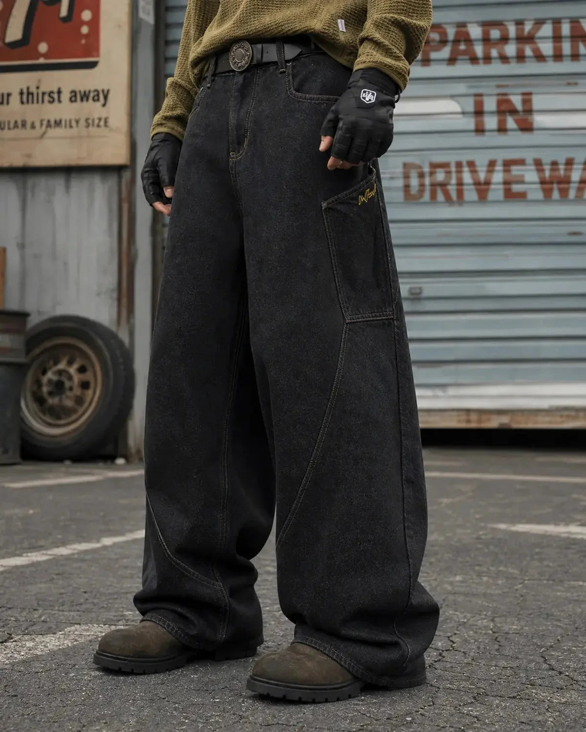 Omygoods Super Raw Barrel Jeans