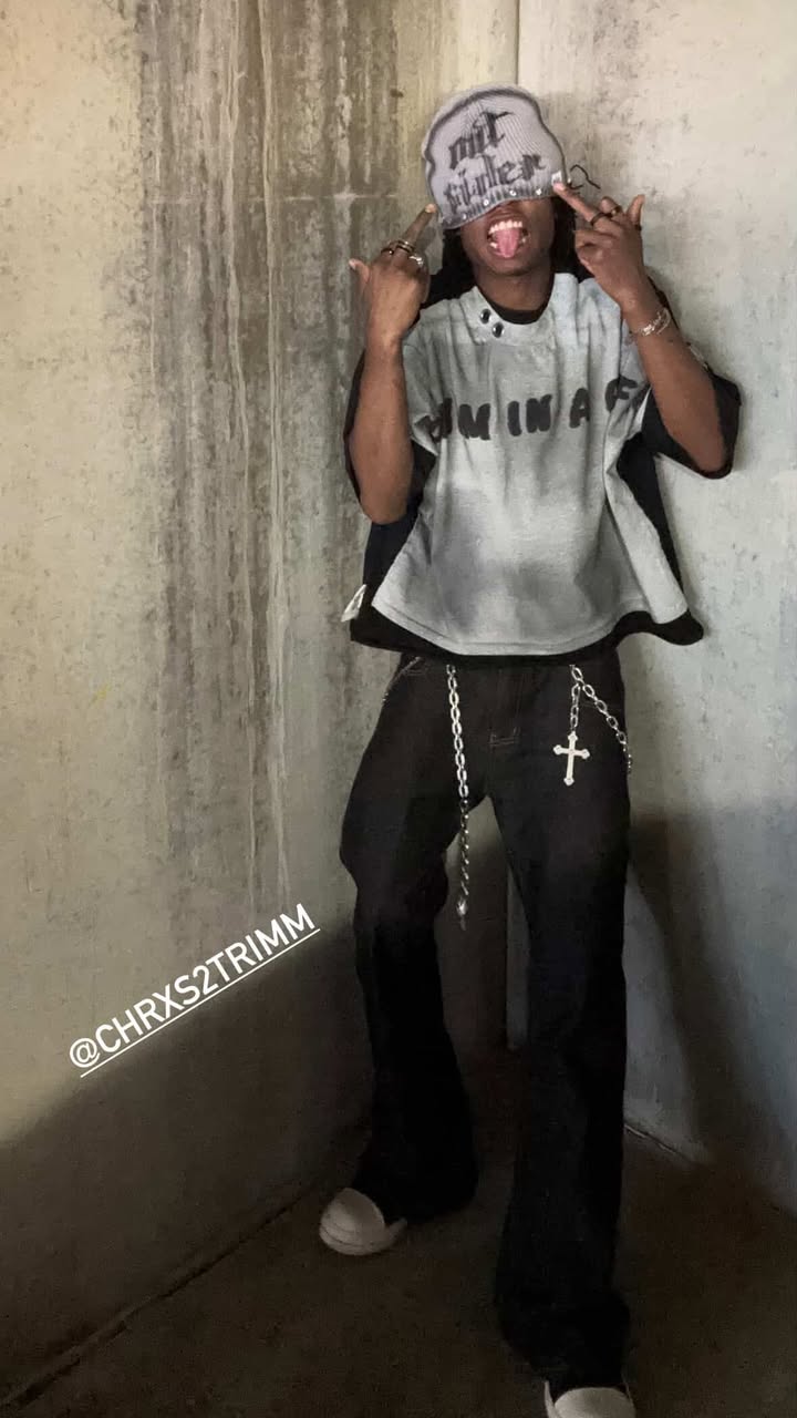 Omygoods Super Raw Flared Baggy Jeans
