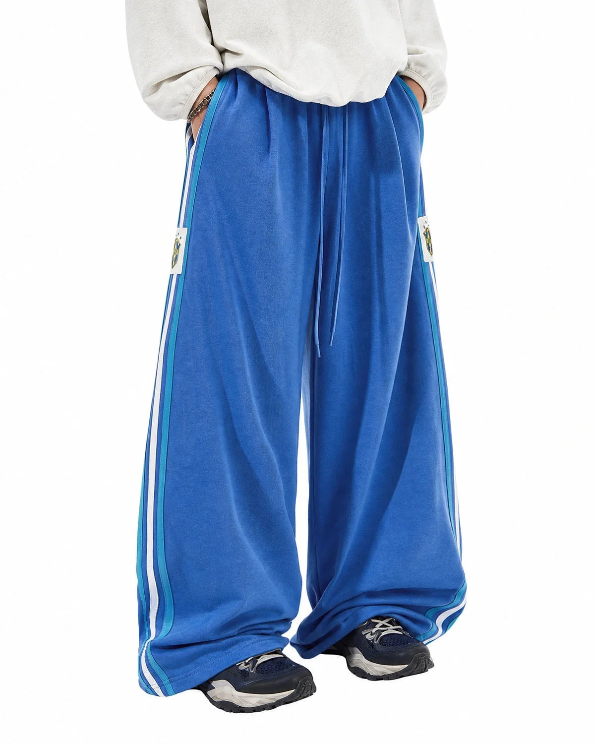 Omygoods Contrast Stripe Barrel Sweatpants
