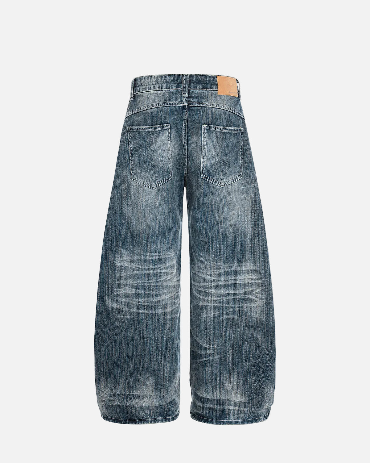Omygoods Textured Bamboo Weave Denim Jeans