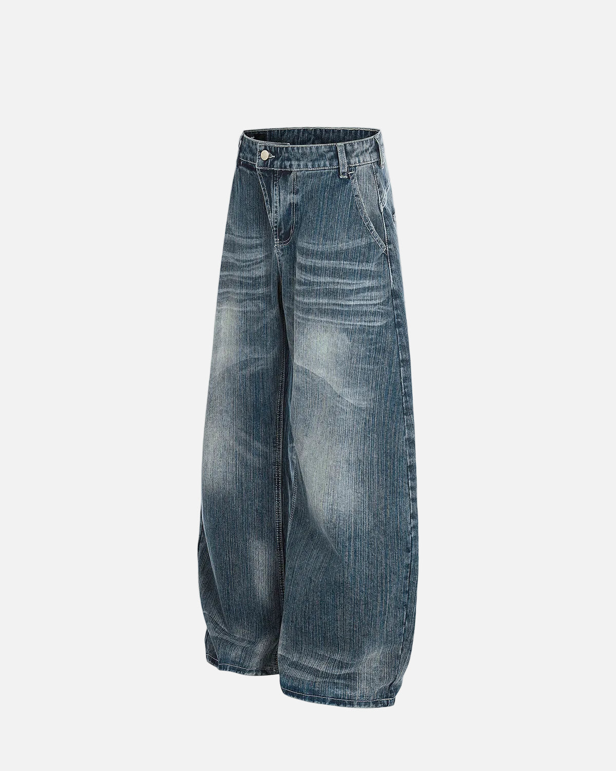 Omygoods Textured Bamboo Weave Denim Jeans