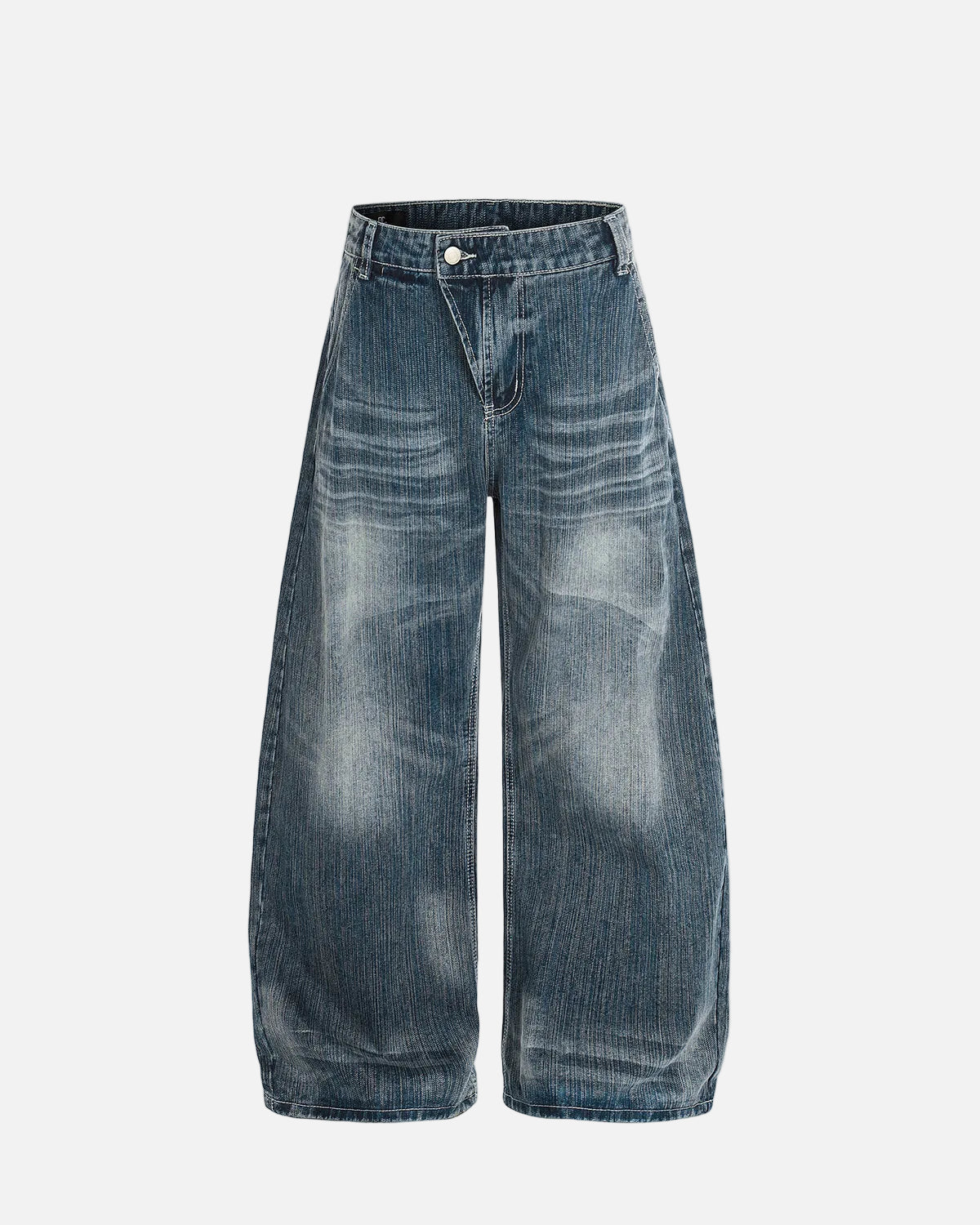Omygoods Textured Bamboo Weave Denim Jeans