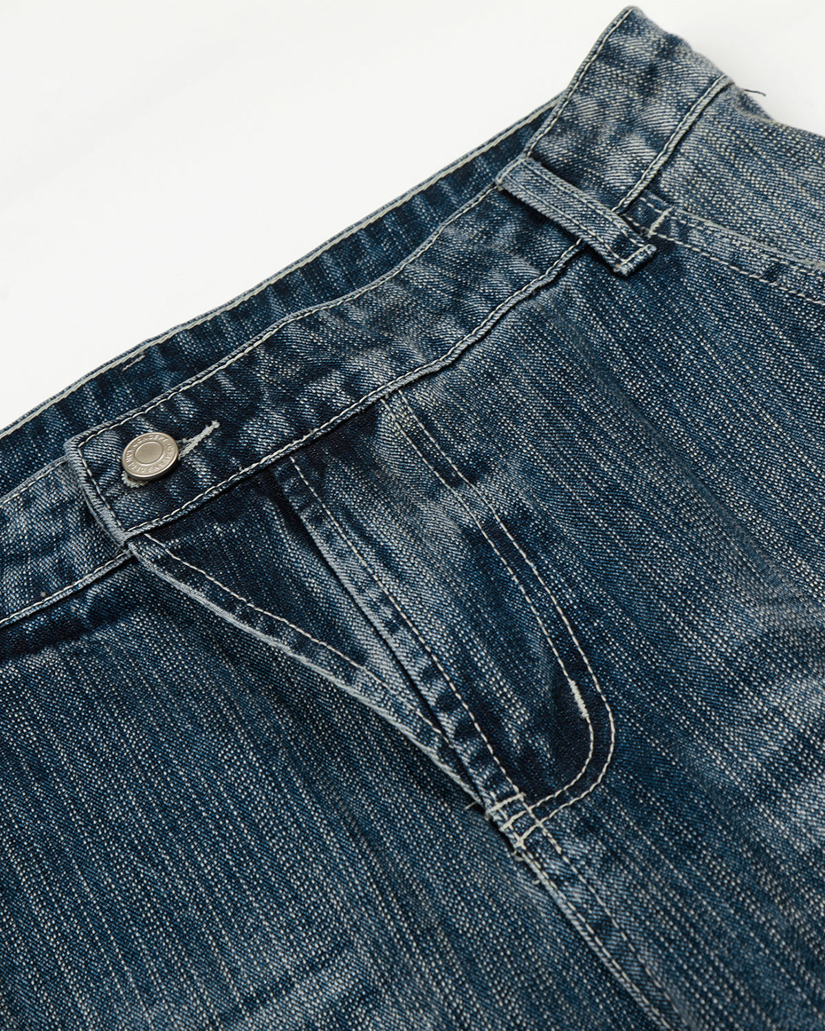 Omygoods Textured Bamboo Weave Denim Jeans