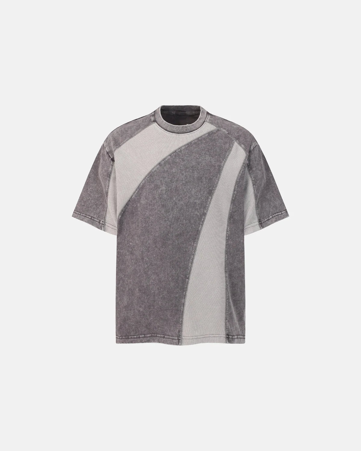 Omygoods Textured Patchwork Washed T-Shirt