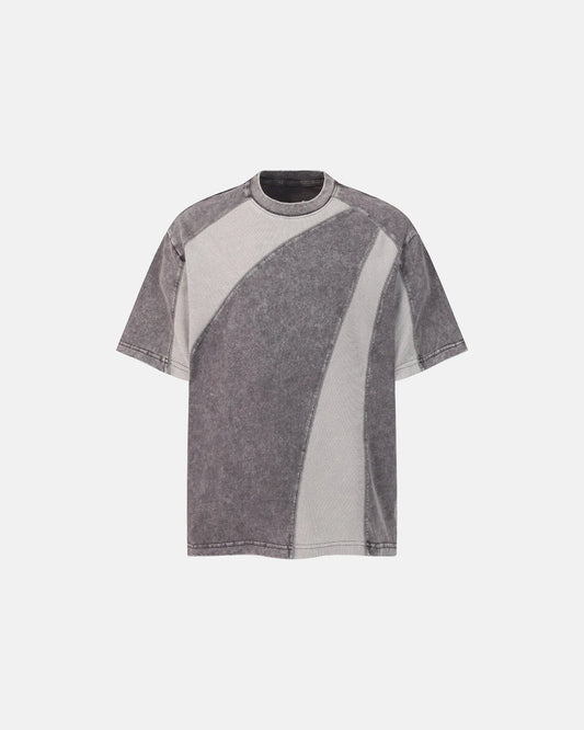 Omygoods Textured Patchwork Washed T-Shirt
