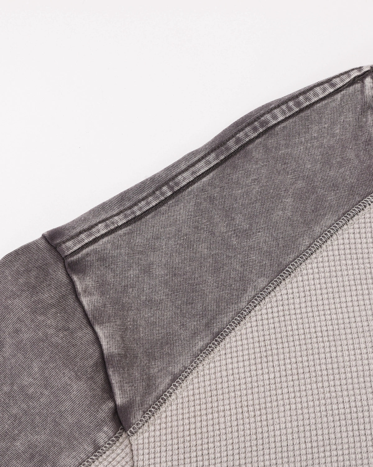 Omygoods Textured Patchwork Washed T-Shirt