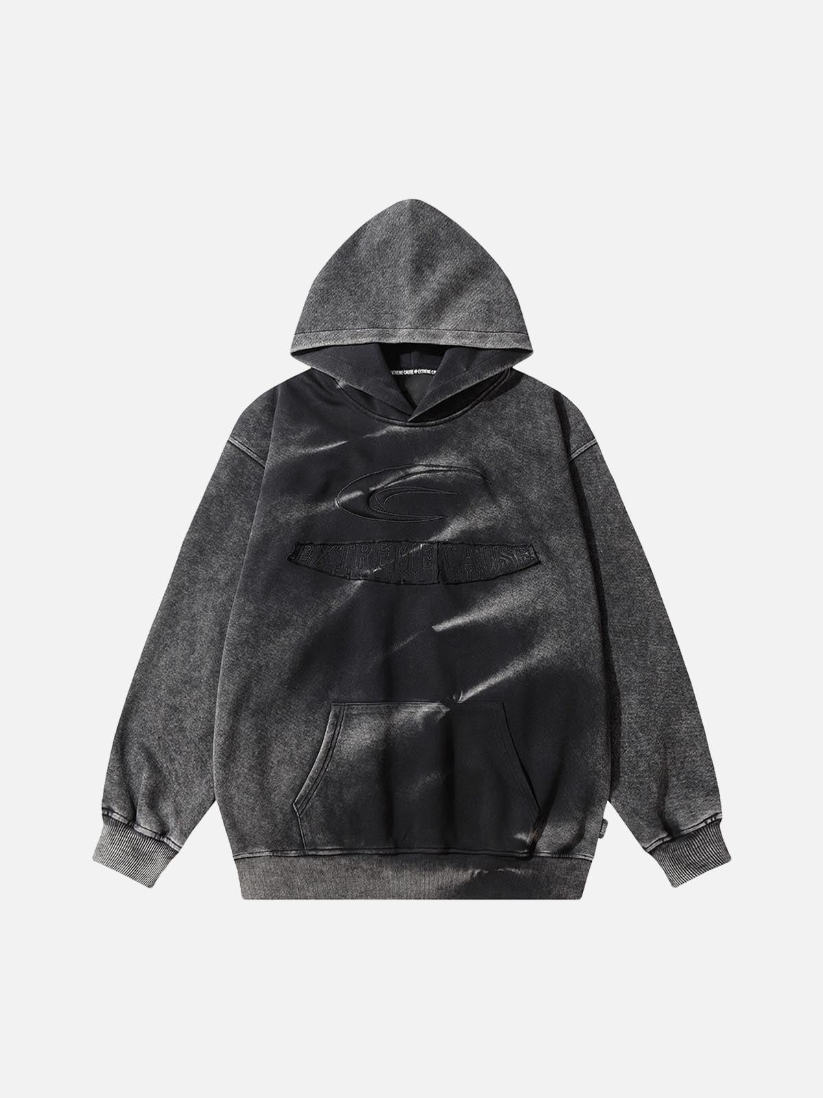 Omygoods Tie-Dye Contrasting Print Pullover Hoodie