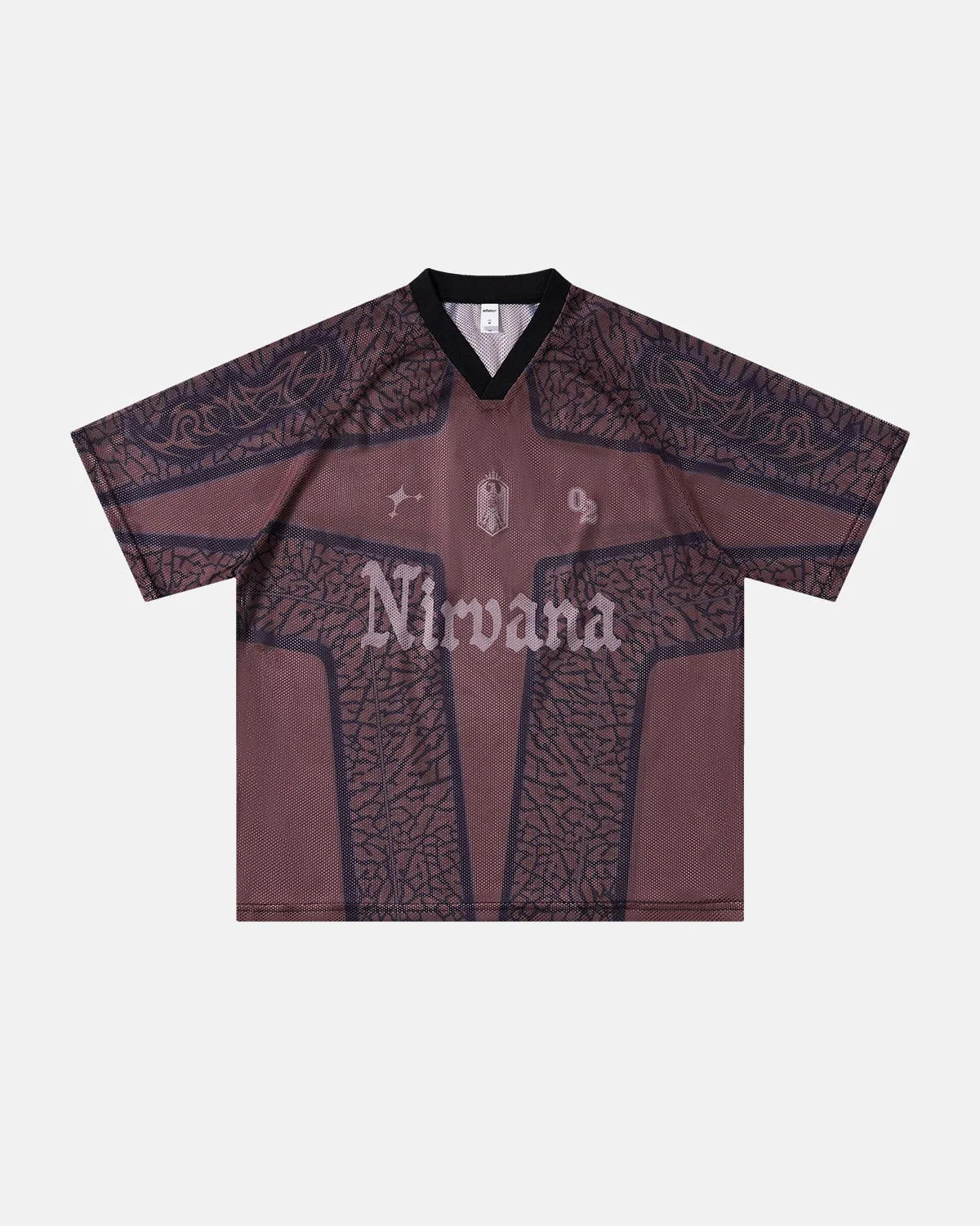Omygoods Tribal Pattern Mesh Jersey