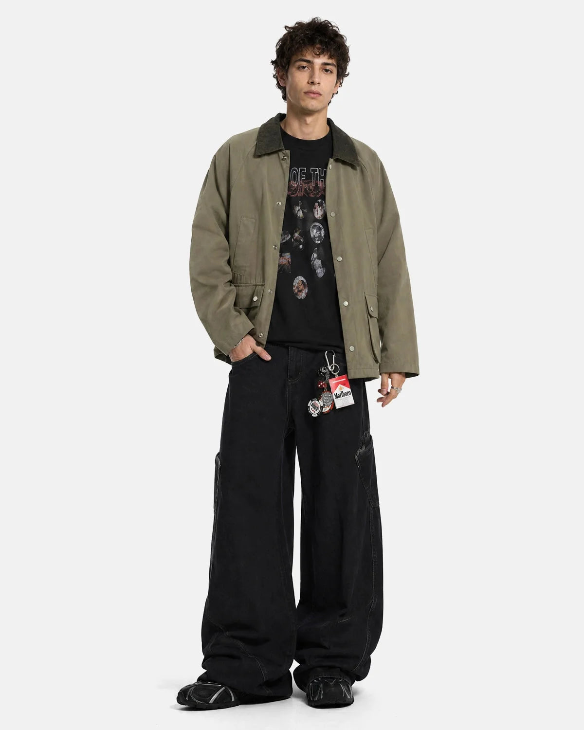 Omygoods Utility Pocket Button Up Jacket