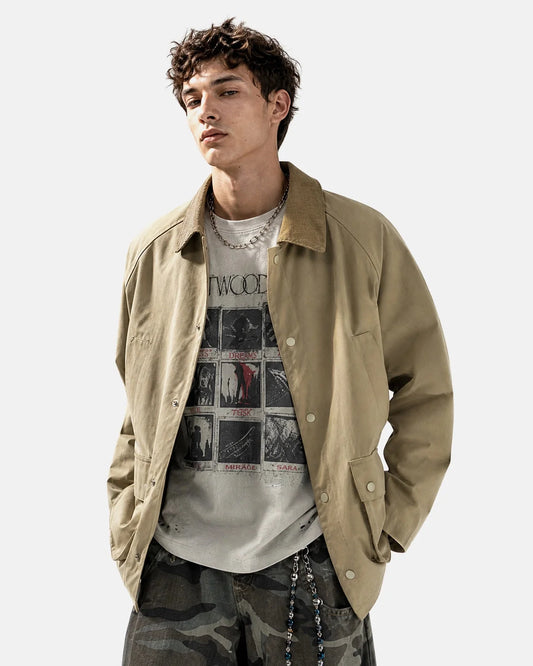 Omygoods Utility Pocket Button Up Jacket