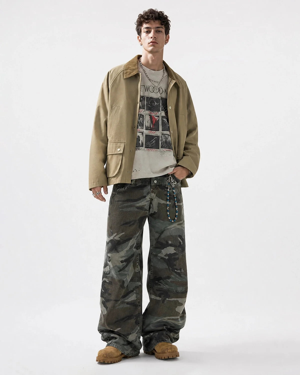 Omygoods Utility Pocket Button Up Jacket