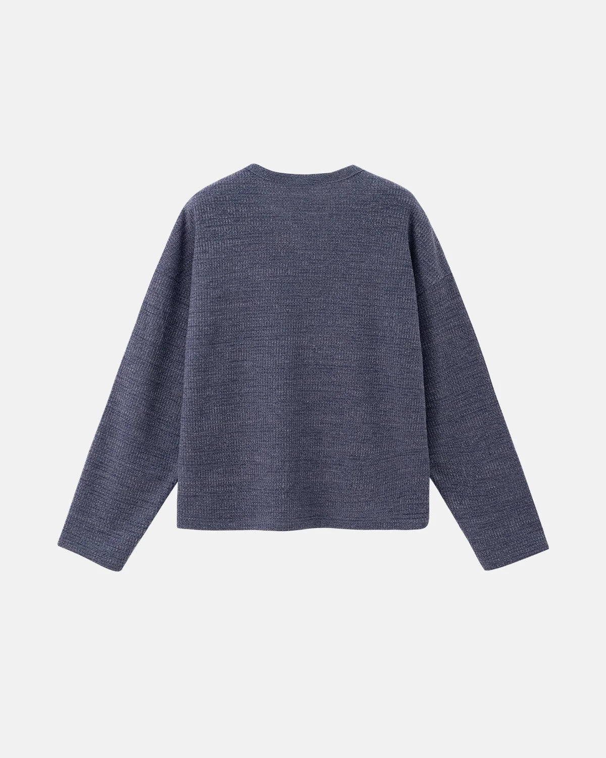 Omygoods V-Neck Long Sleeve Waffle Tee