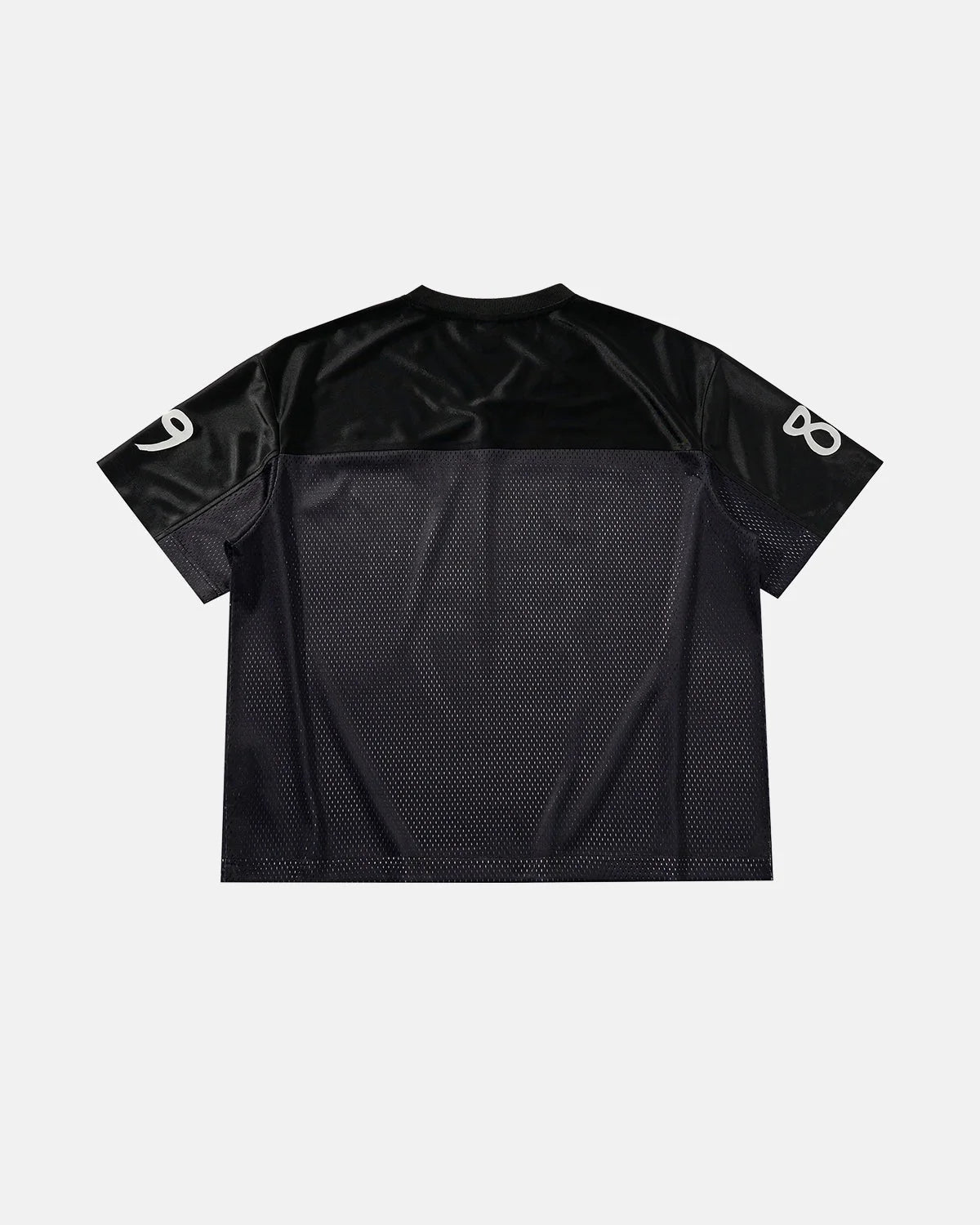 Omygoods V-Neck Mesh Patchwork Jersey Tee