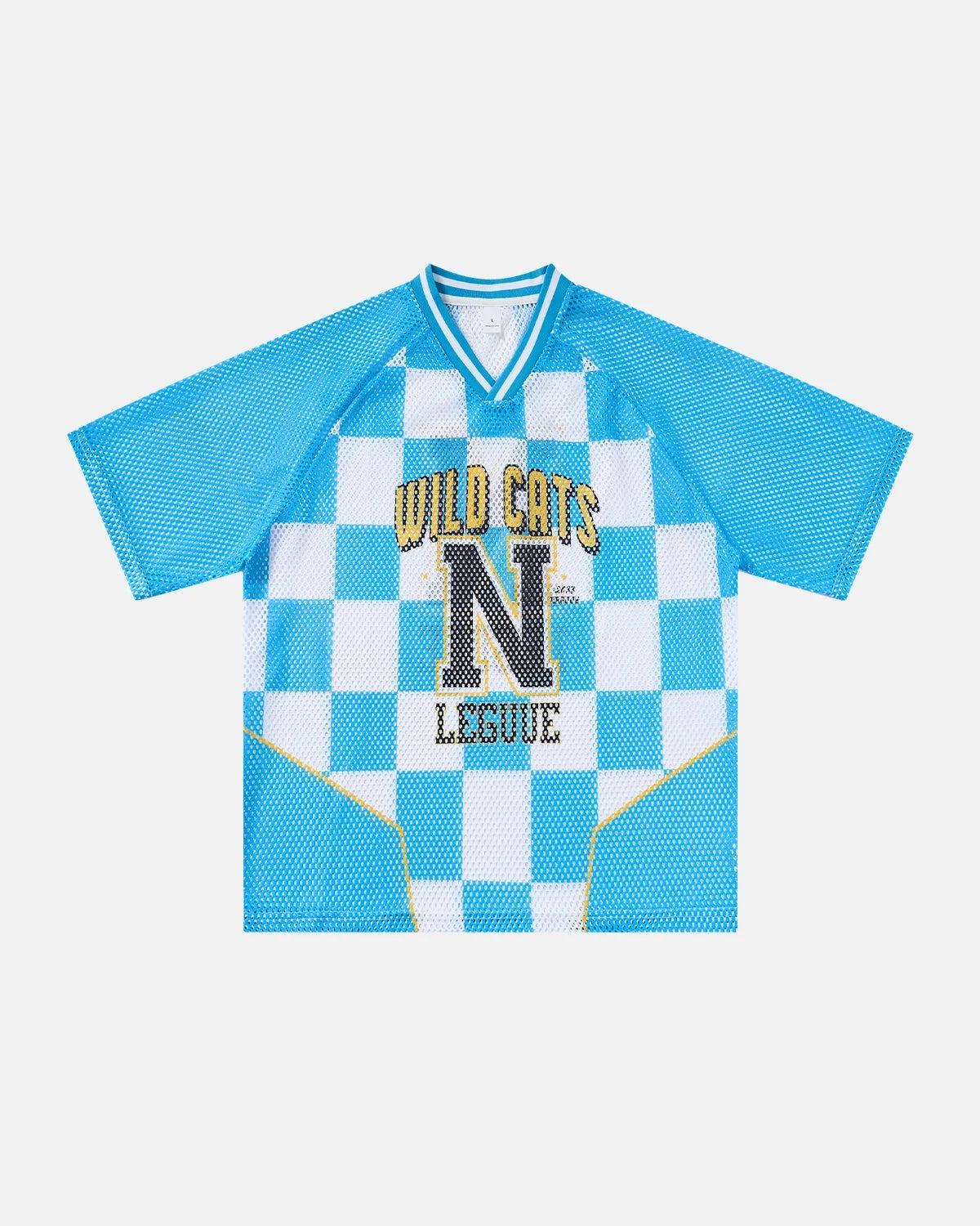 Omygoods Varsity Checkerboard Mesh Jersey