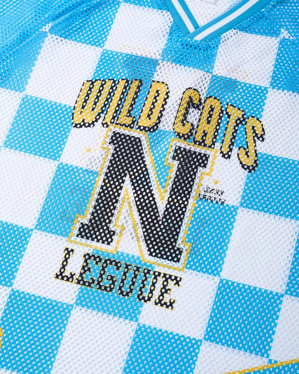 Omygoods Varsity Checkerboard Mesh Jersey