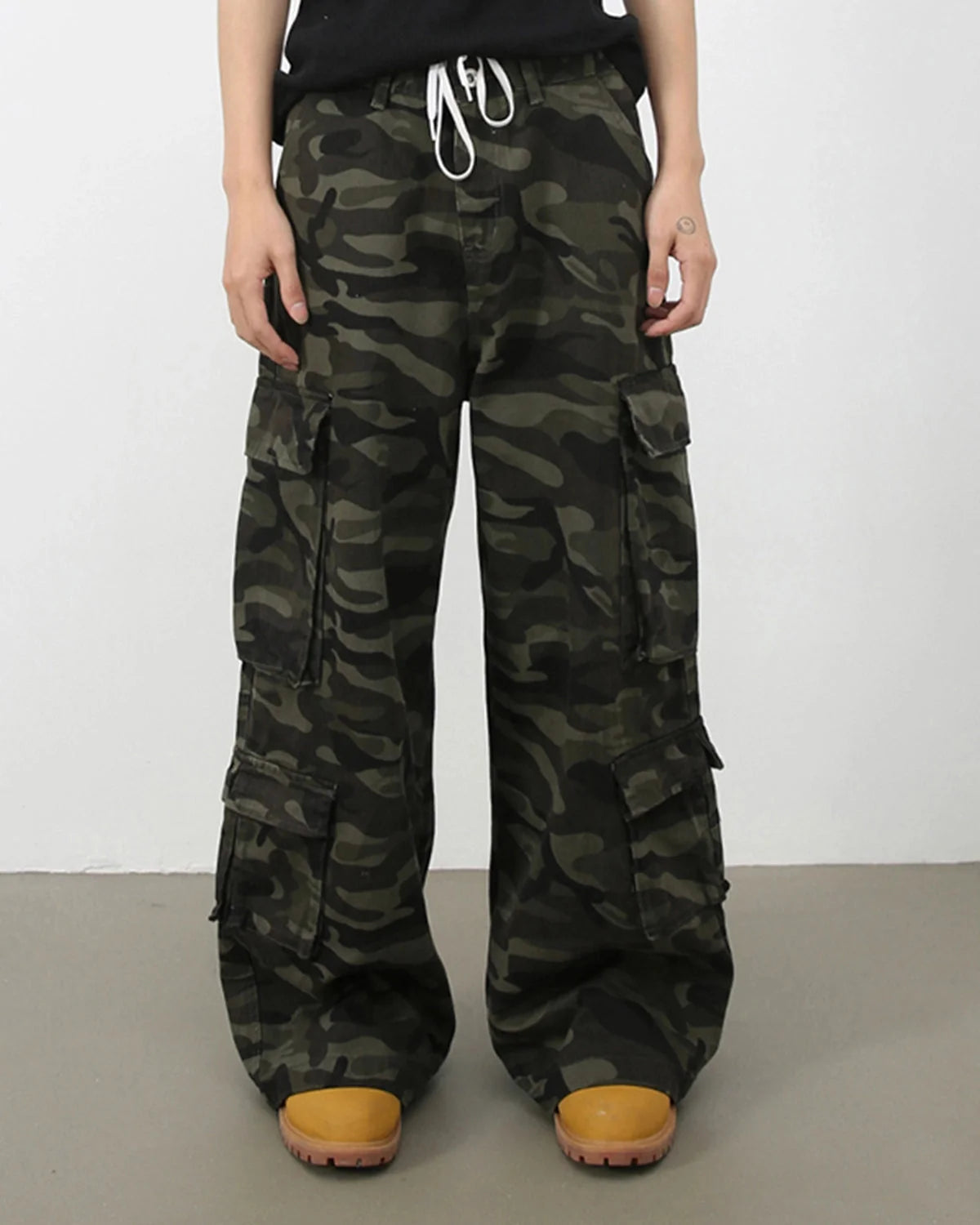 Omygoods Vintage Camo Cargo Pants