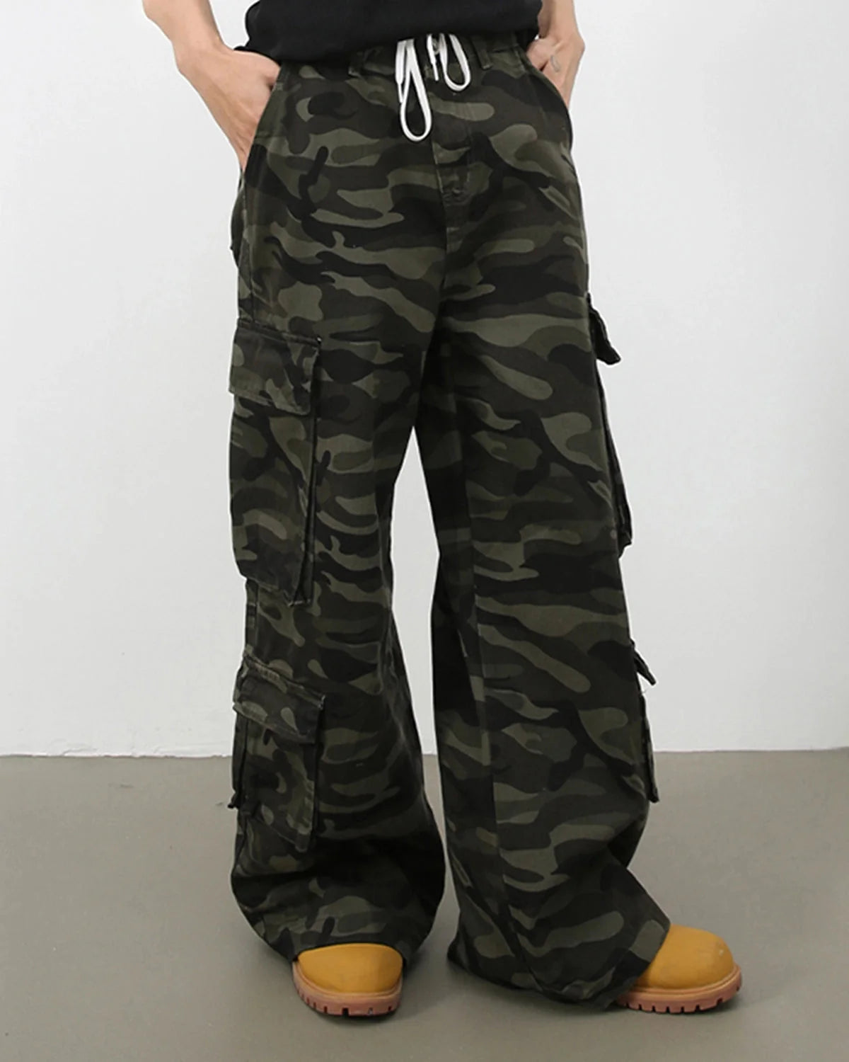 Omygoods Vintage Camo Cargo Pants