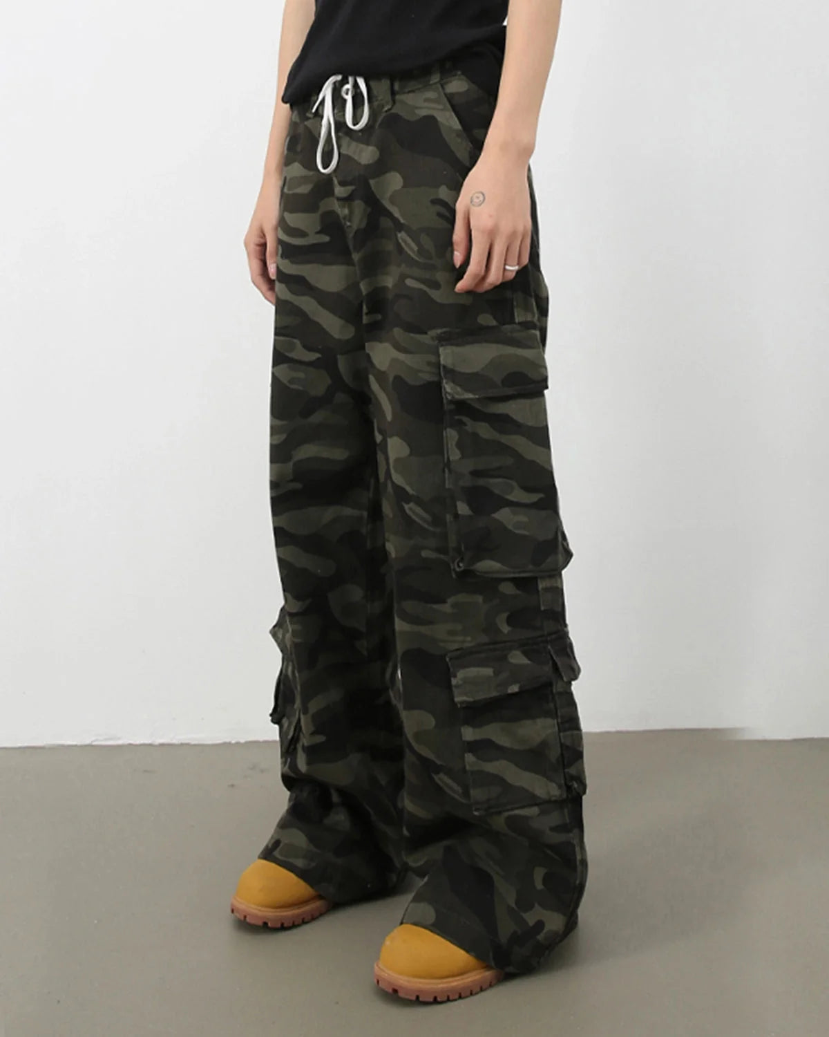 Omygoods Vintage Camo Cargo Pants