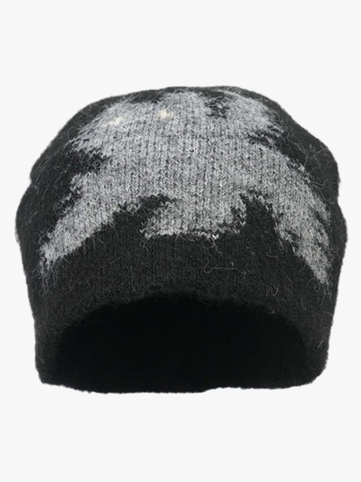 Omygoods Vintage Fuzzy Cat Pattern Knit Beanie Hat