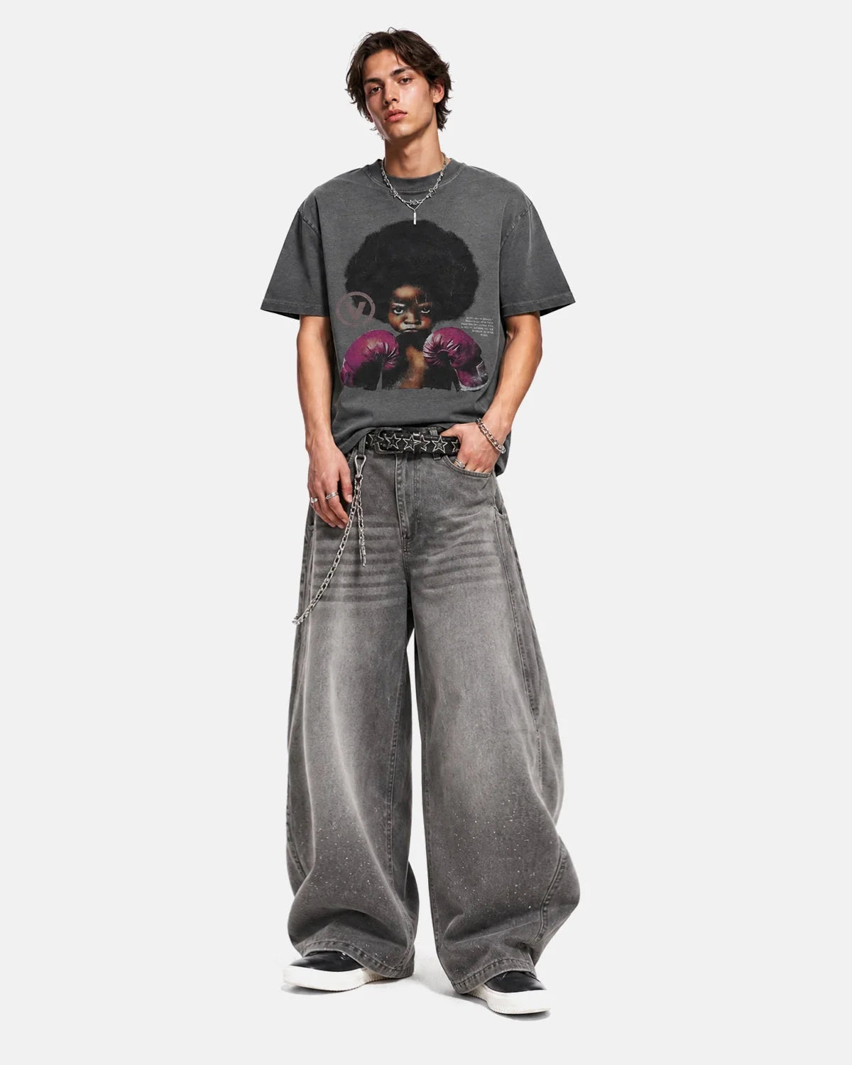 Omygoods Vintage Graphic Oversize Tee