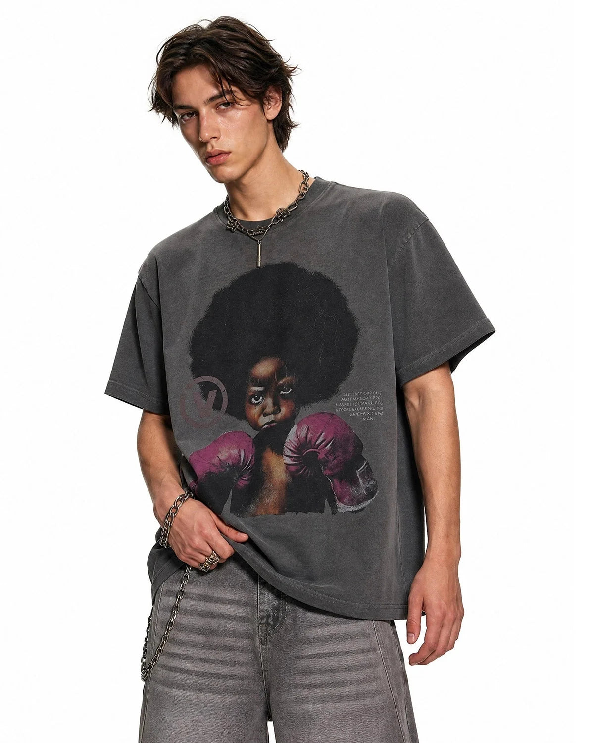 Omygoods Vintage Graphic Oversize Tee