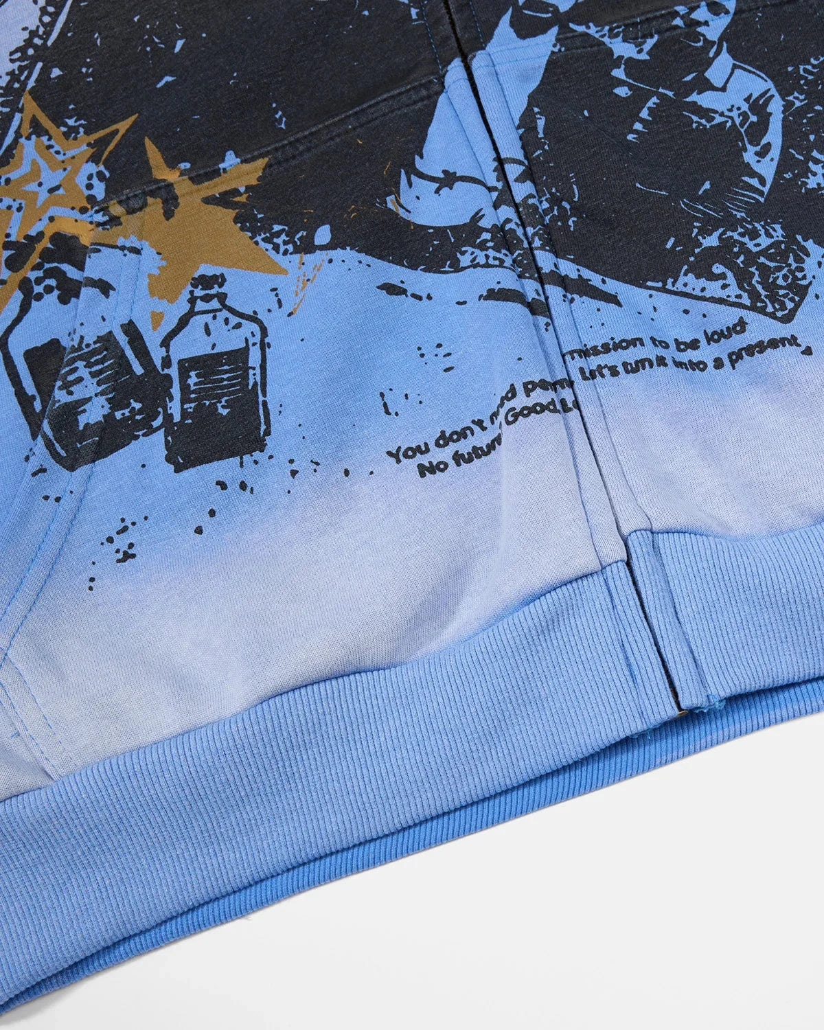 Omygoods Vintage Graphic Zip-Up Hoodie