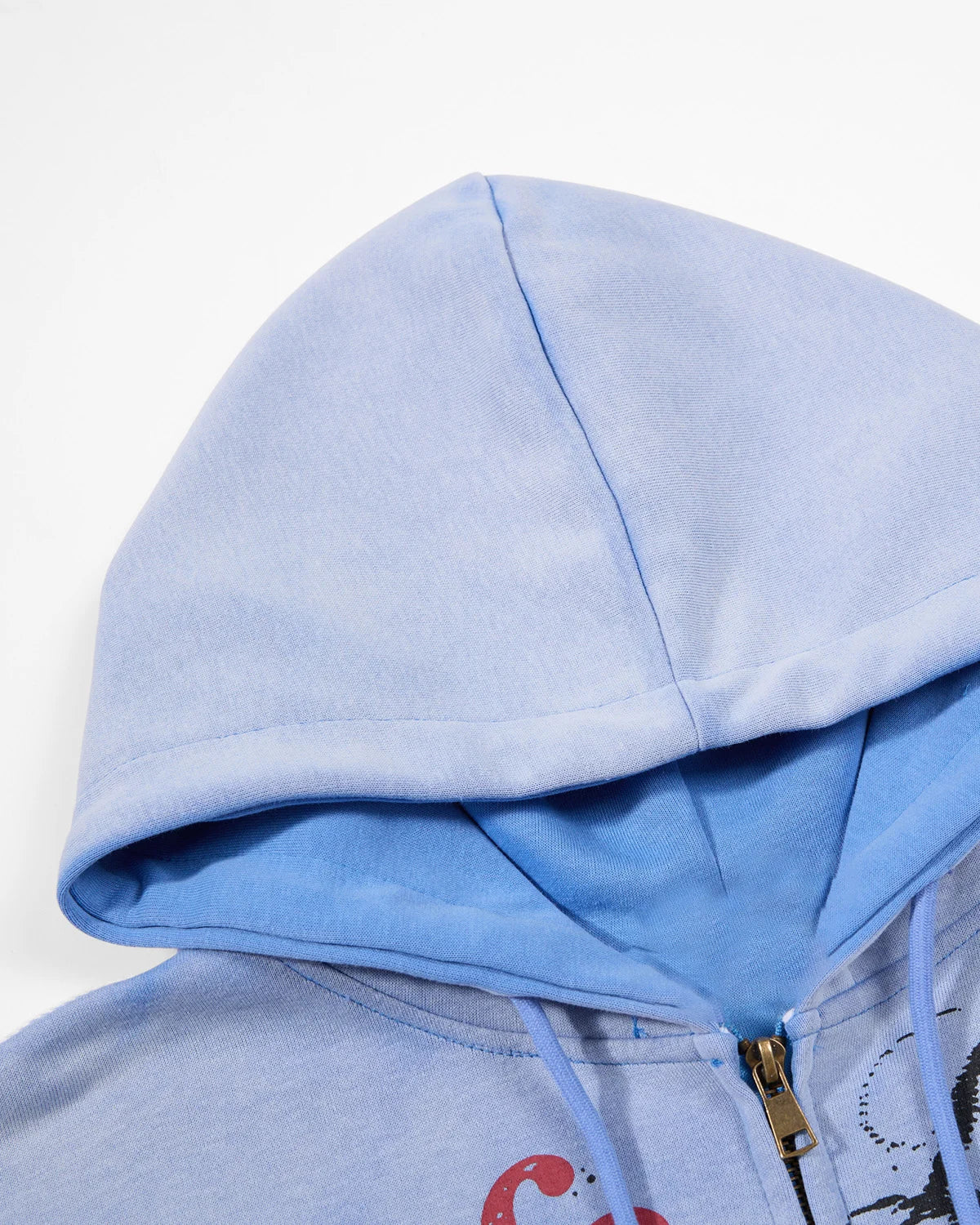 Omygoods Vintage Graphic Zip-Up Hoodie