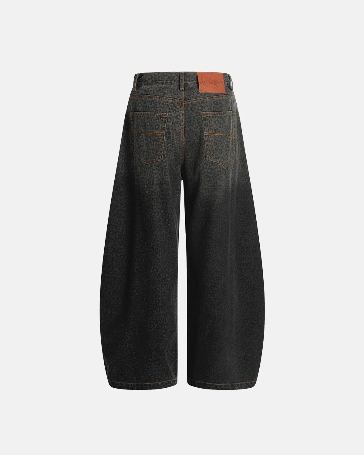 Omygoods Vintage Leopard Print Barrel Jeans