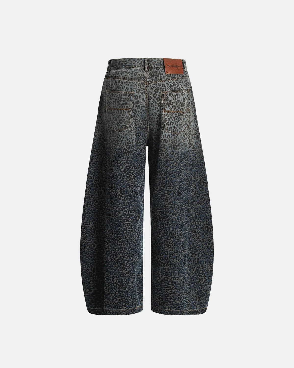 Omygoods Vintage Leopard Print Barrel Jeans