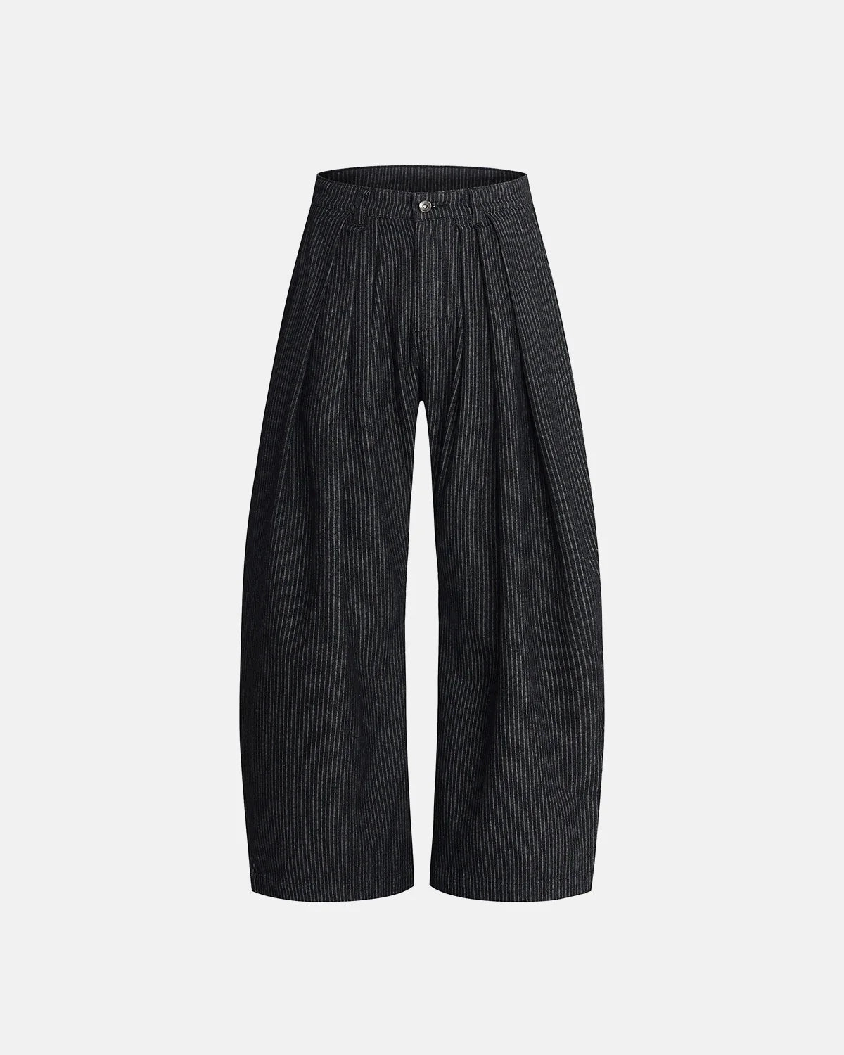 Omygoods Vintage Pinstripe Pleated Barrel Jeans