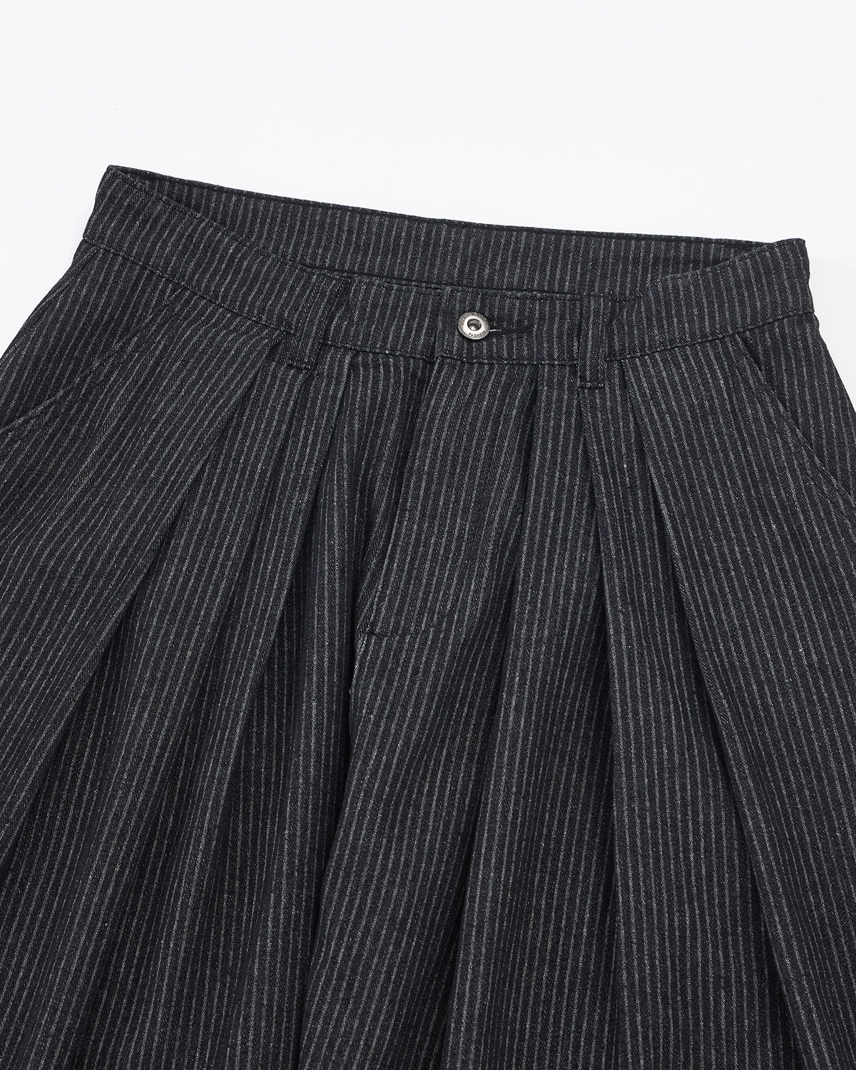 Omygoods Vintage Pinstripe Pleated Barrel Jeans