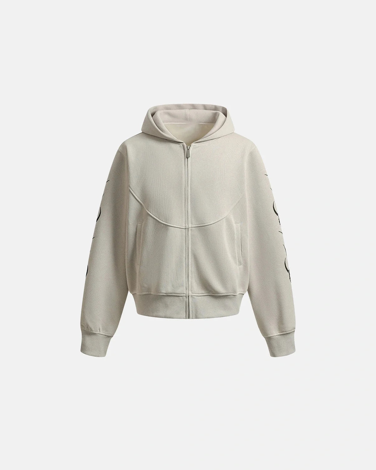 Omygoods Graphic Boxy Zip Up Hoodie