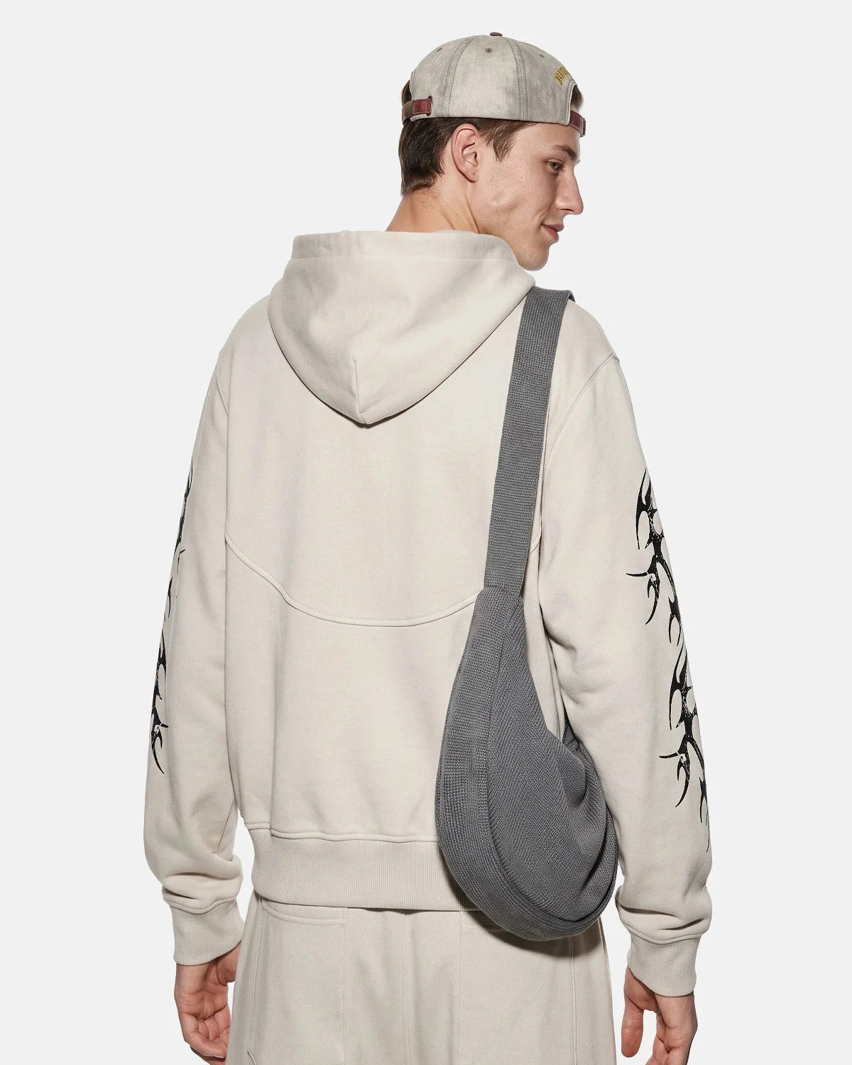 Omygoods Graphic Boxy Zip Up Hoodie
